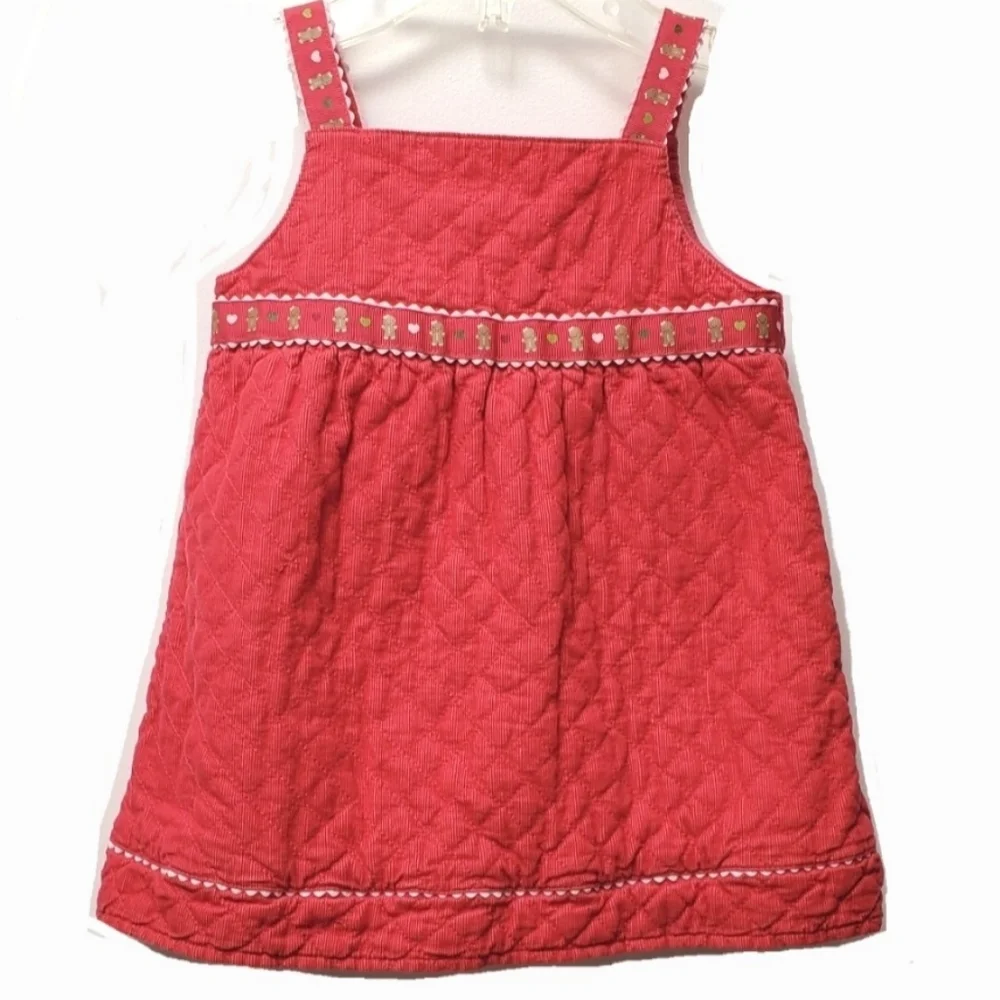 Gymboree Cotton Corduroy Lined Red Dress Size 12-18mos